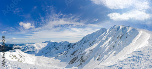 Winter panorama of Low Tatras mountains, Slovakia © An-T