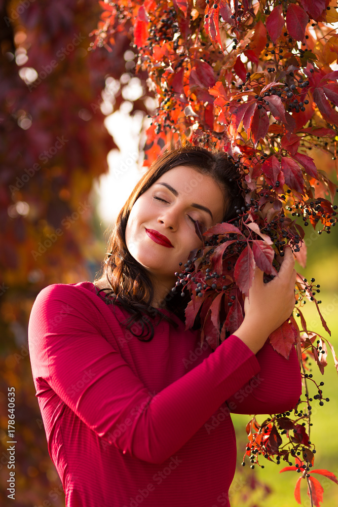 Woman in the autumn park Woman in the autumn park