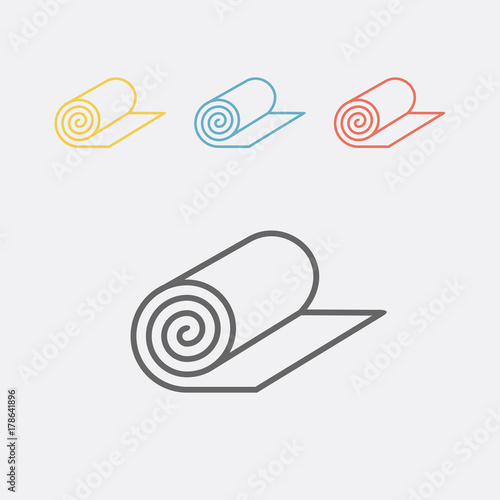 Mat for fitness. Yoga Mat icon