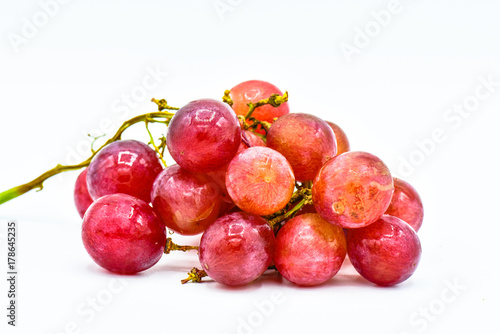 A bunch of fresh grapes isolated white background, fresh fruit concept