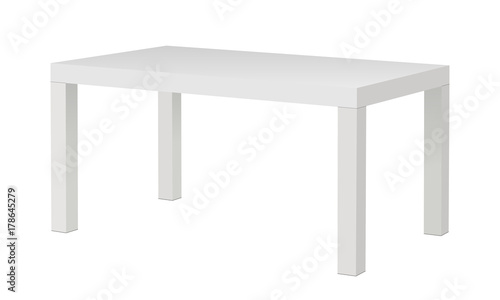 White blank rectangular table mockup isolated. Vector illustration