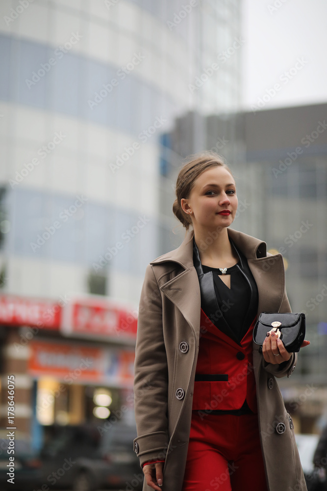 Fototapeta premium Cute businesswoman outdoor