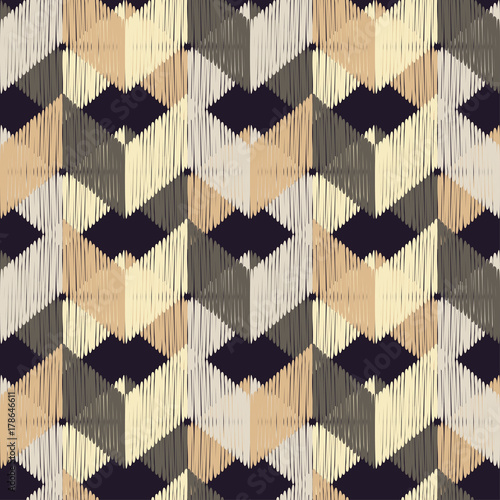 Ethnic boho seamless pattern. Scribble texture. Retro motif. Textile rapport.