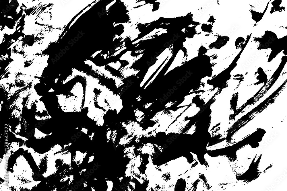 Naklejka premium Grunge paint texture overlay. Distress black rough background. Noise dirty rectangle stamp. Dirty artistic background. Vector illustration