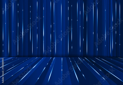 Abstrac digital lazer line science fiction matrix dark blue perspective background, Vector illustration