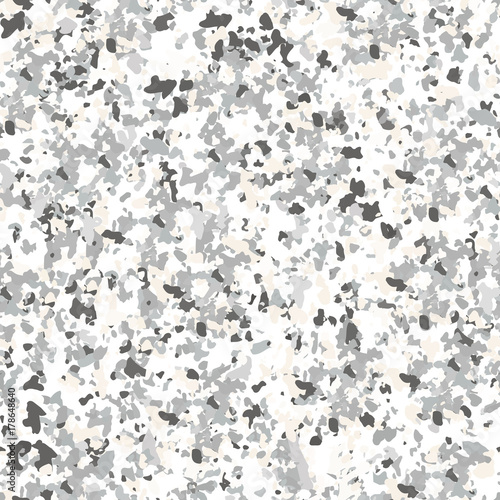 Terrazzo textured surface modern abstract pattern. Vector seamless repeat in soft pastel colors with abstract camouflage shapes.