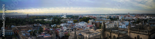 Panoramic aerial cityscape of Seville city from Cathedral in Spain © homocosmicos