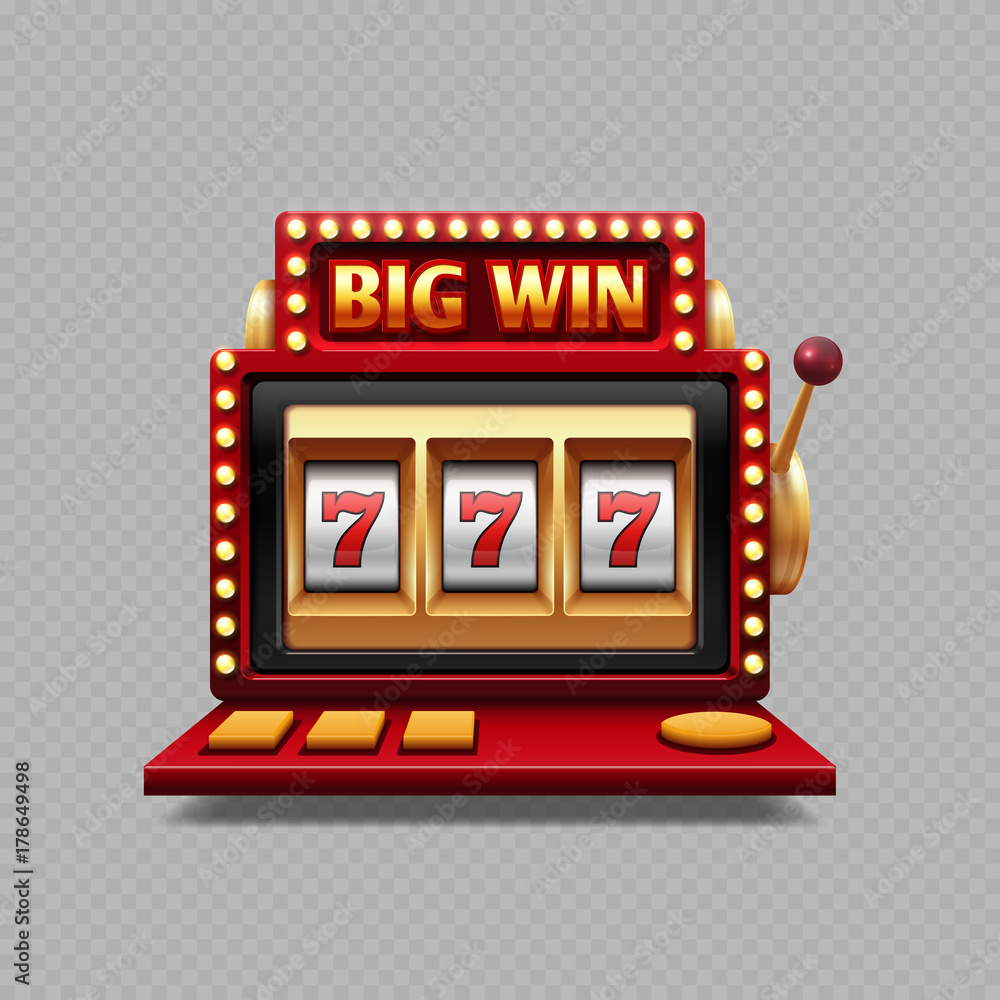 Realistic one arm bandit vector - jackpot slot casino Realistic one arm bandit vector - jackpot slot casino