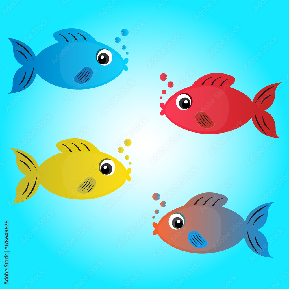 Colorful Little Cute Fishes Colorful Little Cute Fishes