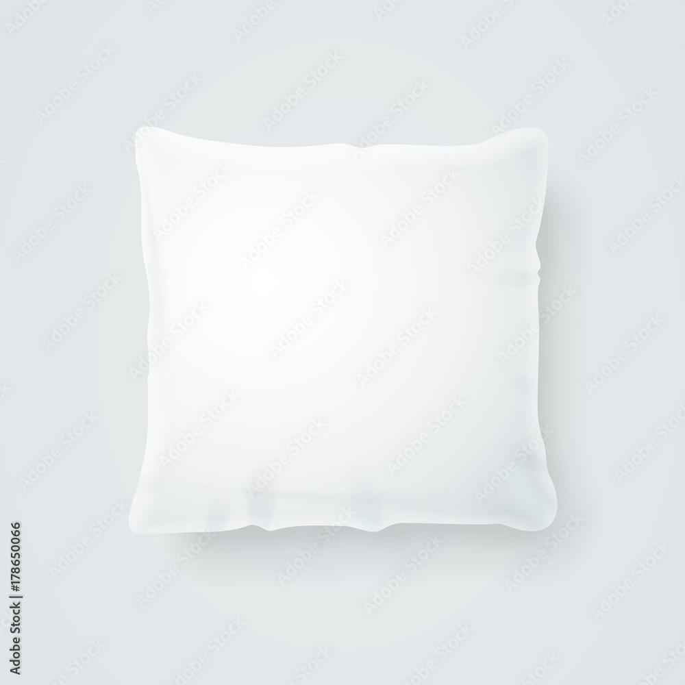 Realistic Detailed 3d Template Blank White Pillow Mock Up. Vector Realistic Detailed 3d Template Blank White Pillow Mock Up. Vector