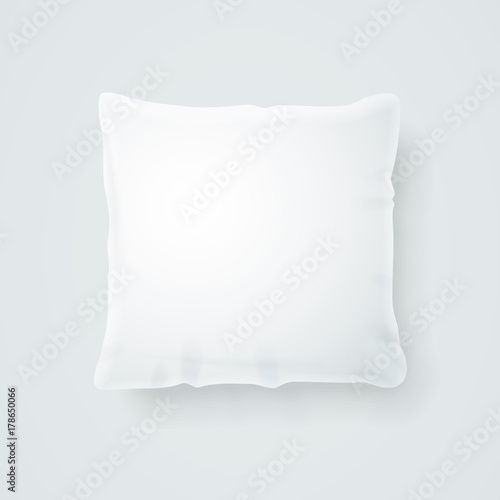 Realistic Detailed 3d Template Blank White Pillow Mock Up. Vector