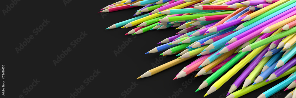 Infinite pencils background, education and creativity theme, original 3d rendering