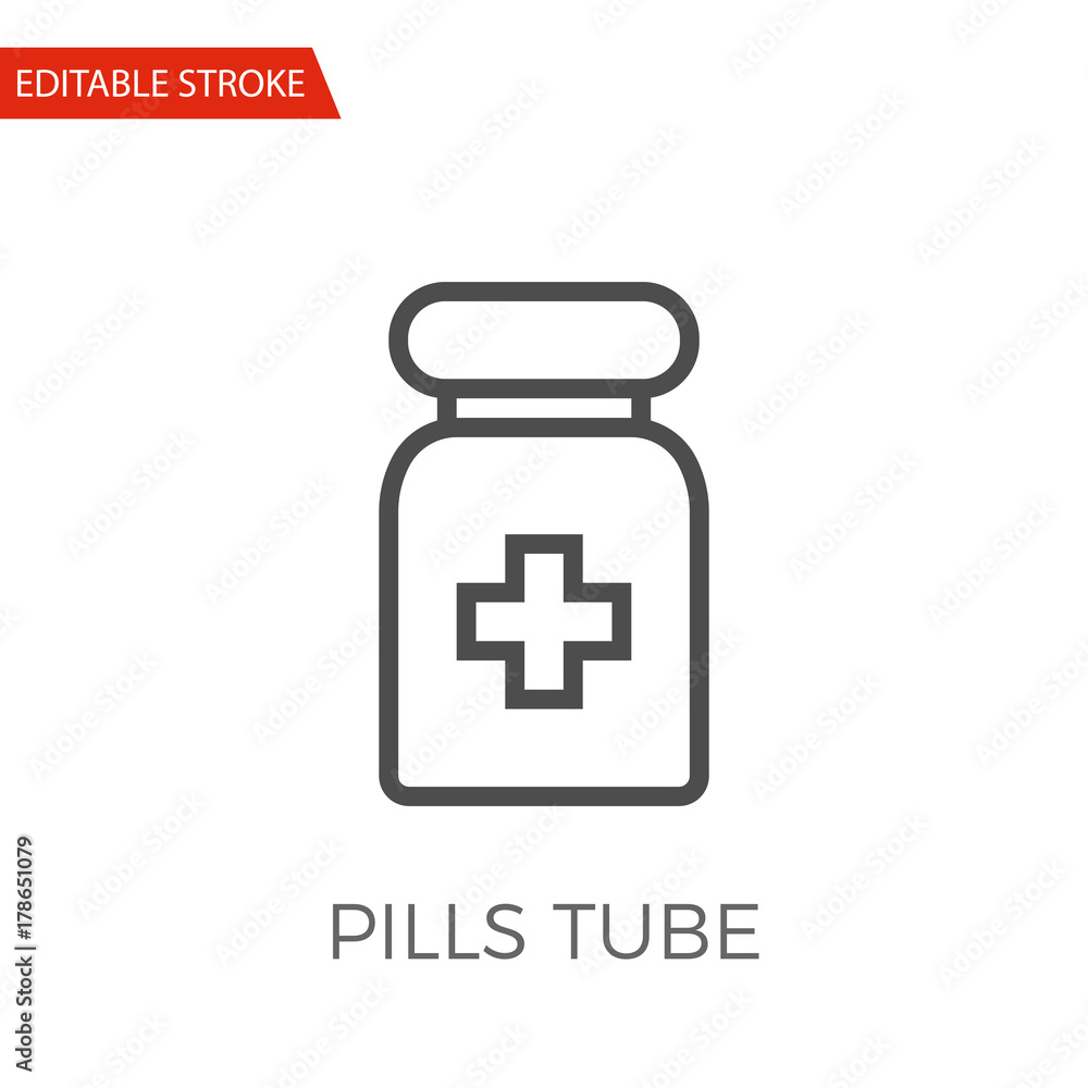 Obraz premium Pills Tube Vector Icon