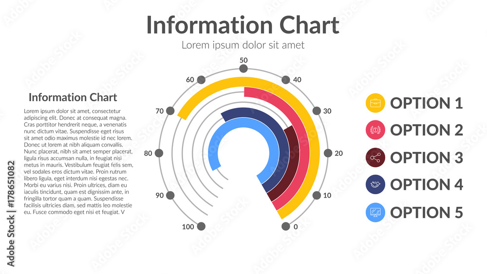 Fototapeta premium Radial Bar Infographic Element
