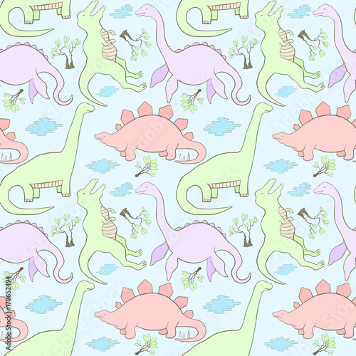 Dinosaurs seamless pattern