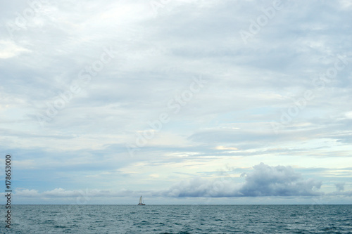 peaceful ocean with beautiful sky background