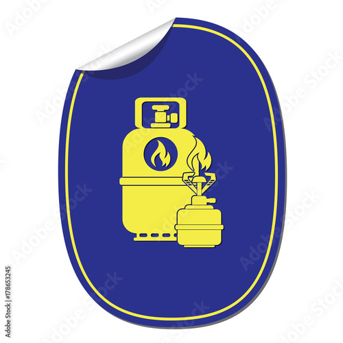 Camping stove with gas bottle icon