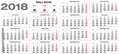 Kalendarz na rok 2018