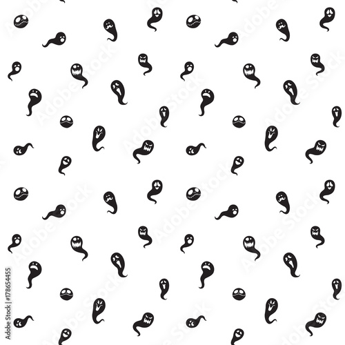 Vector illustration Black white seamless background abstract pattern halloween party