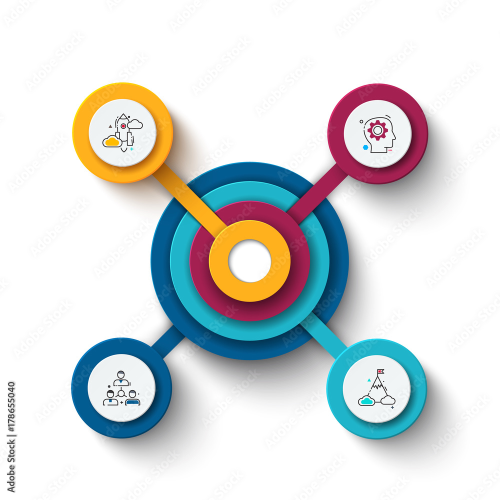 Vector circle infographic. Template for cycle diagram, graph, presentation and round chart. Business concept with options, parts, steps or processes. Data visualization.