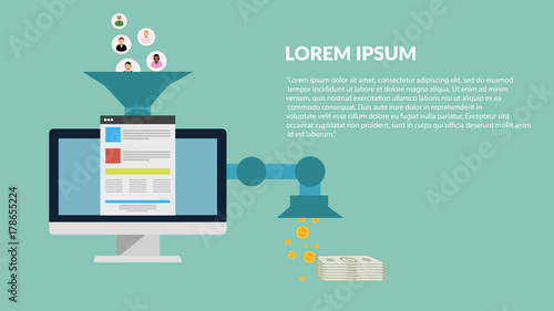 sales funnel optimization web concept vector eps 10 banner