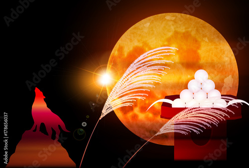 戌　年賀状　月　背景