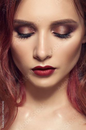 Wallpaper Mural Portrait of woman with long curly beautiful ginger hair. Torontodigital.ca