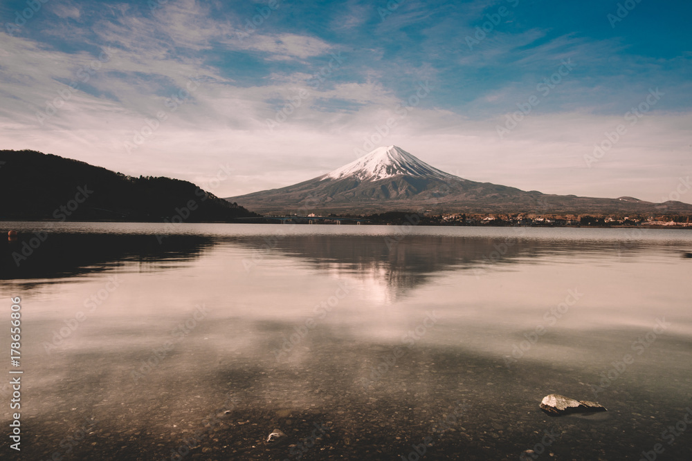 mt.Fuji in kawaguchiko lake,Kawaguchiko lake of Japan,Mount Fuji, Kawaguchi Lake, Japan.