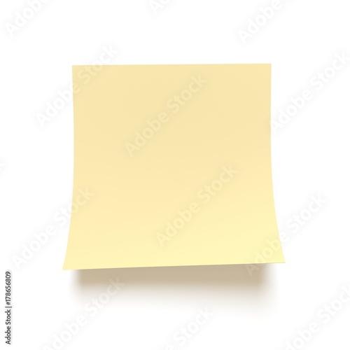 Sticky note isolated on a white background.