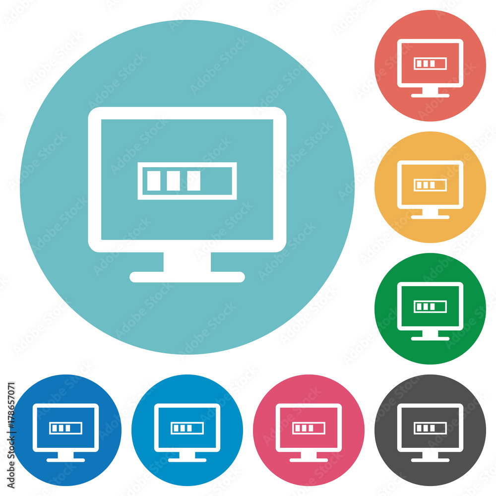 Operation in progress flat round icons Operation in progress flat round icons