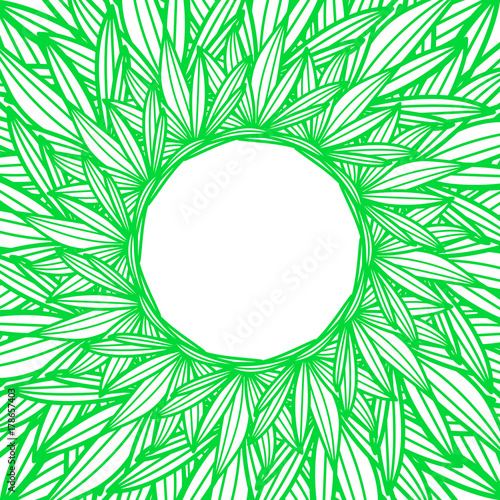 Round copyspace frame with palm leaves