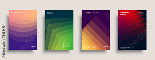 Geometric covers design. Colorful shapes multiply. Eps10 vector.