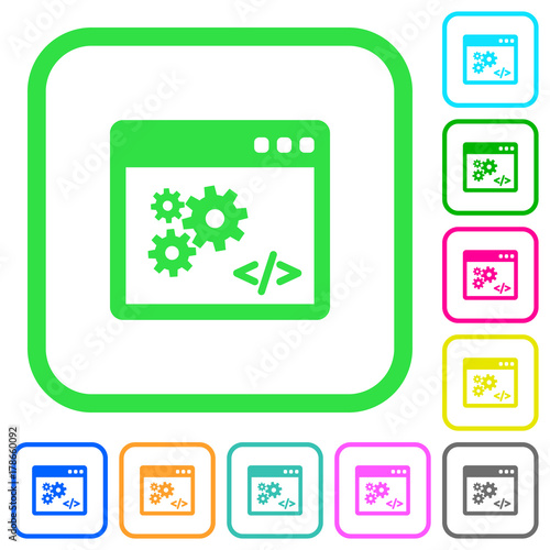 Application programming interface vivid colored flat icons icons