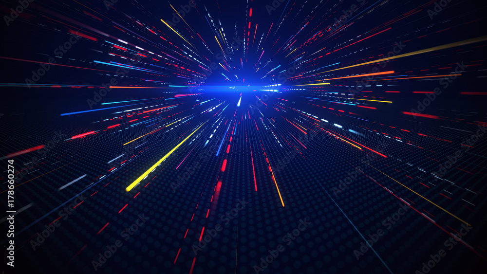 Motion blurred rays abstract background