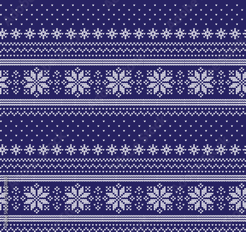 Winter festive Christmas knitted pattern woolen knitted