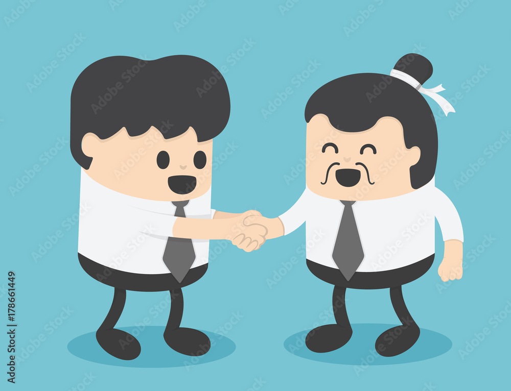 Businessmen create business relations with Chinese businessmen. Businessmen create business relations with Chinese businessmen.