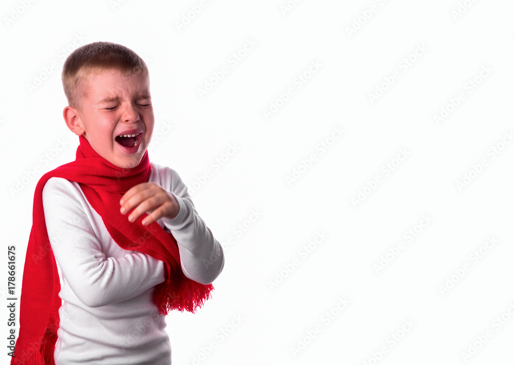 Cry, scream the child for pain. Strong emotions from the boy. Cry, scream the child for pain. Strong emotions from the boy.