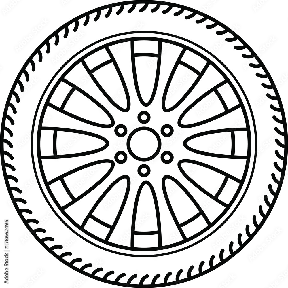 Fototapeta premium Auto Wheel Disk Tyre Rim 