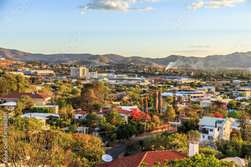 Windhoek downtown view with mountains in the background, Windhoek, Namibia © vadim.nefedov