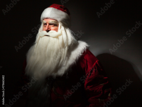 Santa Claus on a dark background.