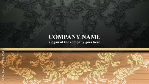 Business card with luxurious ornament Vector. Abstract design illustration. Place for texts