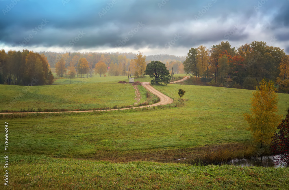 Fall landscape near Cesis town, Latvia Fall landscape near Cesis town, Latvia