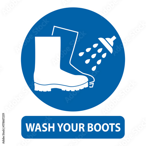 wash your boots sign