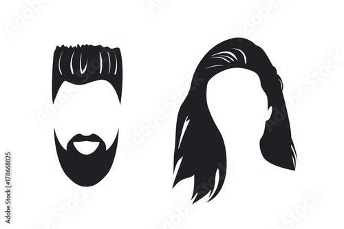 man and woman face silhouette