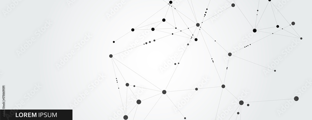 Abstract connection structure on banner template. Vector science and technology background Abstract connection structure on banner template. Vector science and technology background