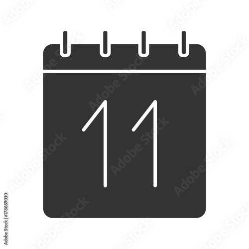 Eleventh day of month glyph icon