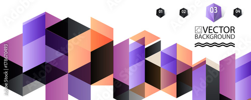 Fotografie Geometric trendy illustration background, placard, memphis geometric style flat and 3d design elements