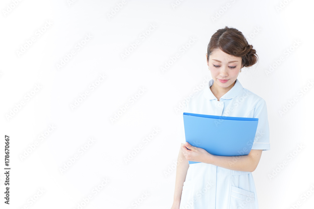 nurse having documents