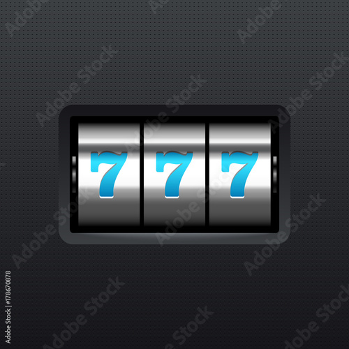 Metal slots 3d widget. Realistic jackpot reels. Eps10 vector.