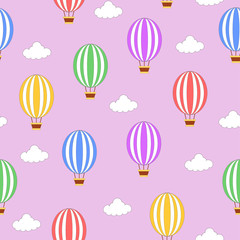 Fotobehang Luchtballon Luchtballonnen patroon op roze achtergrond  © Chris the Composer